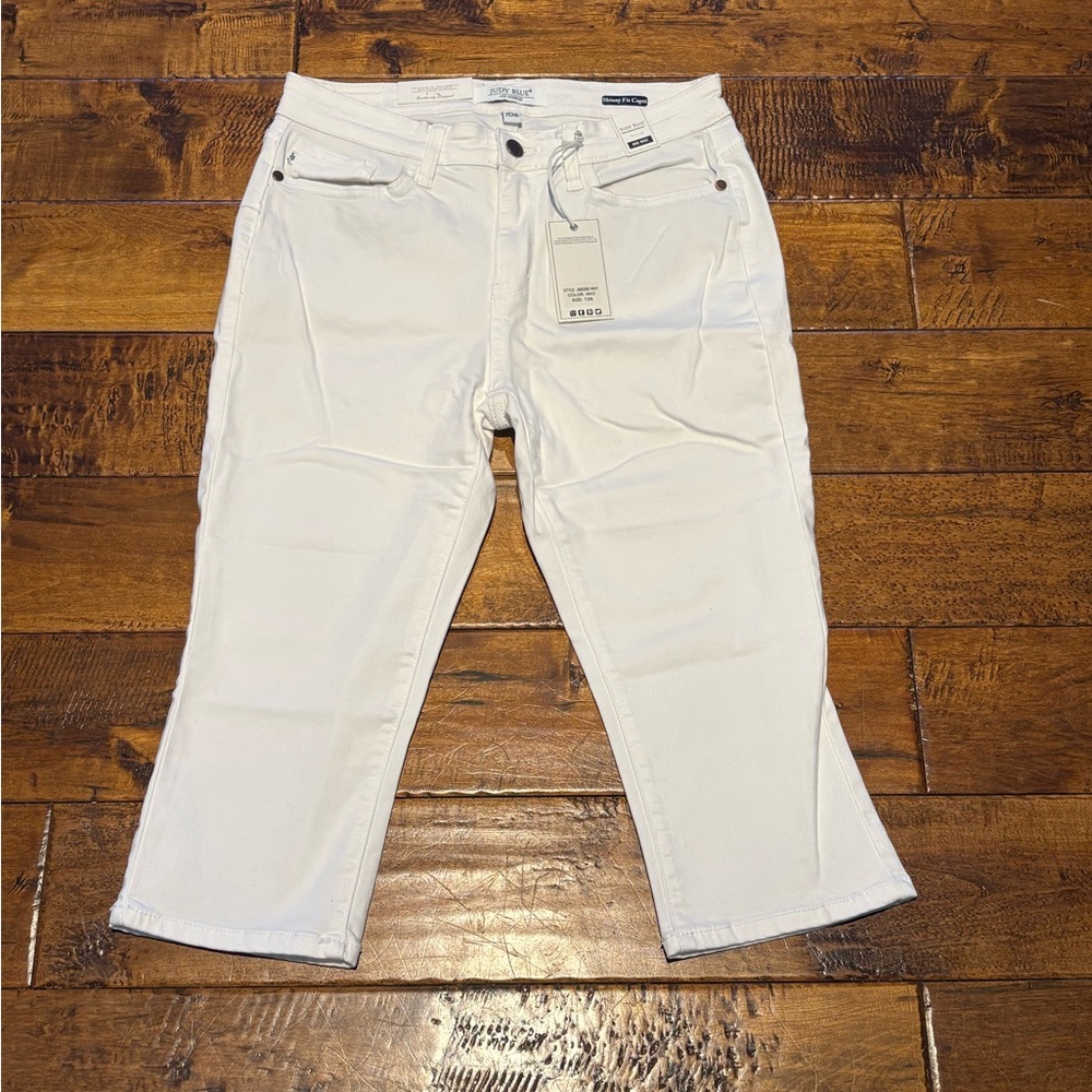 Judy Blue White Skinny Cropped Jeans